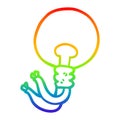 A creative rainbow gradient line drawing cartoon light bulb Royalty Free Stock Photo