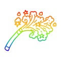 A creative rainbow gradient line drawing cartoon magicians wand