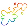 A creative rainbow gradient line drawing cartoon mud splat