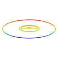 A creative rainbow gradient line drawing cartoon old vinyl record