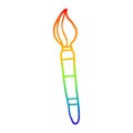 A creative rainbow gradient line drawing cartoon paint brush Royalty Free Stock Photo