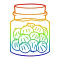 A creative rainbow gradient line drawing cartoon pickled onions