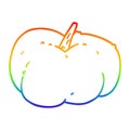 A creative rainbow gradient line drawing cartoon pumpkin squash Royalty Free Stock Photo