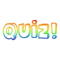 A creative rainbow gradient line drawing cartoon quiz font