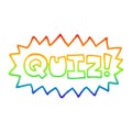 A creative rainbow gradient line drawing cartoon quiz sign