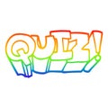 A creative rainbow gradient line drawing cartoon quiz symbol