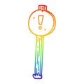 A creative rainbow gradient line drawing cartoon road sign Royalty Free Stock Photo