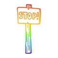 A creative rainbow gradient line drawing cartoon road sign Royalty Free Stock Photo