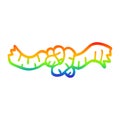 A creative rainbow gradient line drawing cartoon rope knot