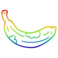 A creative rainbow gradient line drawing cartoon rotten banana
