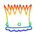 A creative rainbow gradient line drawing cartoon royal crown