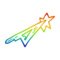 A creative rainbow gradient line drawing cartoon scalpel blade