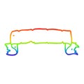 A creative rainbow gradient line drawing cartoon scroll banner