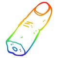 A creative rainbow gradient line drawing cartoon severed finger