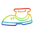 A creative rainbow gradient line drawing cartoon shoe and sock
