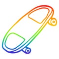 A creative rainbow gradient line drawing cartoon skate board