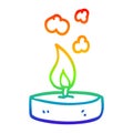 A creative rainbow gradient line drawing cartoon small candle