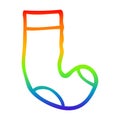 A creative rainbow gradient line drawing cartoon sock