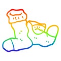 A creative rainbow gradient line drawing cartoon socks