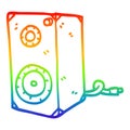 A creative rainbow gradient line drawing cartoon speaker box Royalty Free Stock Photo