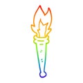 A creative rainbow gradient line drawing cartoon sports torch