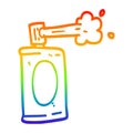 A creative rainbow gradient line drawing cartoon spray can