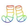 A creative rainbow gradient line drawing cartoon striped socks Royalty Free Stock Photo