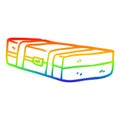 A creative rainbow gradient line drawing cartoon suit case