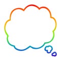 A creative rainbow gradient line drawing cartoon thought cloud