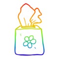 A creative rainbow gradient line drawing cartoon tissue box Royalty Free Stock Photo