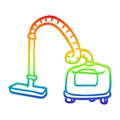 A creative rainbow gradient line drawing cartoon vacuum hoover