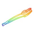 A creative rainbow gradient line drawing cartoon wheat