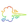 A creative rainbow gradient line drawing cartoon whooshing cloud Royalty Free Stock Photo