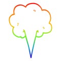 A creative rainbow gradient line drawing cartoon whooshing cloud Royalty Free Stock Photo