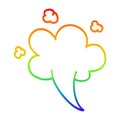 A creative rainbow gradient line drawing cartoon whooshing cloud Royalty Free Stock Photo