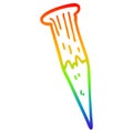 A creative rainbow gradient line drawing cartoon wooden stake Royalty Free Stock Photo