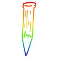 A creative rainbow gradient line drawing cartoon wooden stake Royalty Free Stock Photo