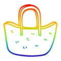 A creative rainbow gradient line drawing cartoon woven basket