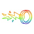 A creative rainbow gradient line drawing cartoon zapping ring