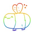 A creative rainbow gradient line drawing cute cartoon bee Royalty Free Stock Photo