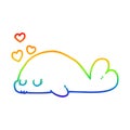 A creative rainbow gradient line drawing cute cartoon dolphin Royalty Free Stock Photo