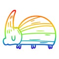 A creative rainbow gradient line drawing giant beetle cartoon