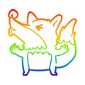 A creative rainbow gradient line drawing halloween werewolf howling Royalty Free Stock Photo