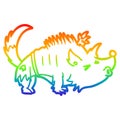 A creative rainbow gradient line drawing halloween werewolf Royalty Free Stock Photo