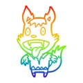 A creative rainbow gradient line drawing halloween werewolf Royalty Free Stock Photo