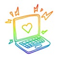 A creative rainbow gradient line drawing internet dating cartoon
