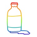 A creative rainbow gradient line drawing pint of fresh milk