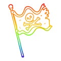 A creative rainbow gradient line drawing pirate flag