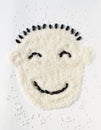 Creative raw rice and brown beans smiling face Royalty Free Stock Photo