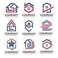 Creative Real Estate logo set Royalty Free Stock Photo